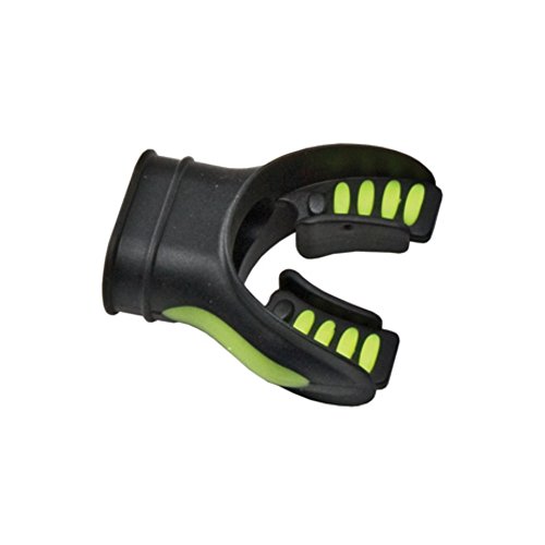 Silicone Mouthpiece w/ Color Tab Replacement Scuba Regulator Comfort Fit Mouth Piece (Black/Yellow) - Thumbnail 2