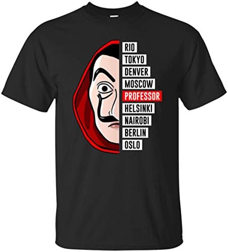 Money Heist La Casa De Papel Dali Mask Tokyo Rio Professor Oslo Unisex Black T-Shirt