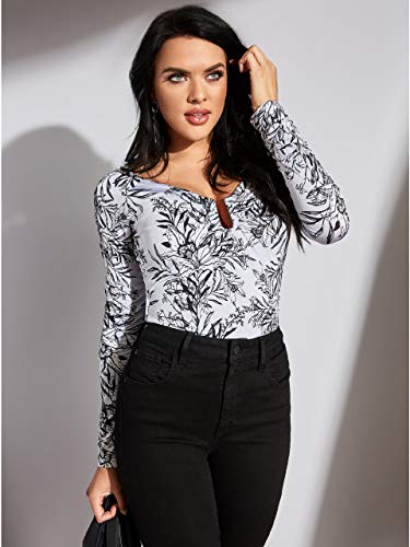 GUESS Women's Long Sleeve Sydney TOP, Bouquet Frost, S