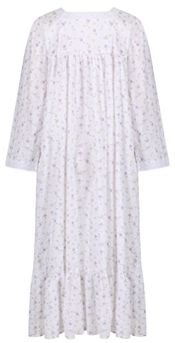 The 1 for U Vintage Nightgown - Long Sleeve Nightgowns For Women, Lilac Rose, MD