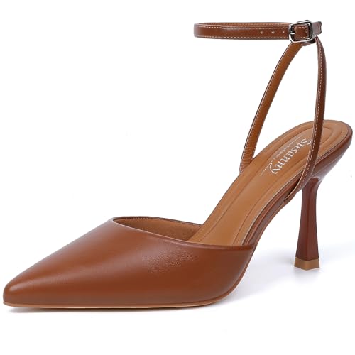 Susanny Closed Toe Brown Heels