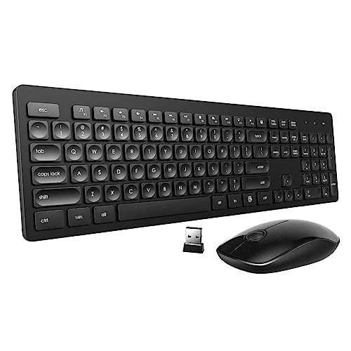 m MU Tastiera e Mouse Wireless, Tecnologia SilentTouch, Tastierino Numerico, Tasti Scelta Rapida, Tracciamento Ottico Avanzato, Ricevitore USB Nano, Layout Italiano QWERTY