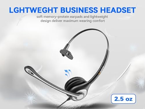 Phone Headset with Microphone, Noise Cancelling Volume