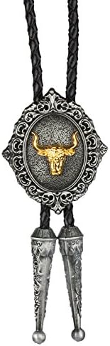 Huabola Gold-plated Western Bull head bolo tie Mens neckwear