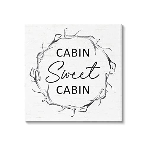 Stupell Industries Sweet Cabin Phrase Wildlife Deer Antlers Border, Design by L…