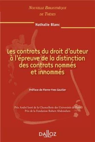 Les  contrats du droit d'auteur à l'épreuve de la distinction des contrats nommés et innommés