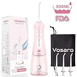Cordless Water Flosser For Teeth 300ML, Portable Oral Irrigator Travel Dental Water Pick Teeth Cleaner With 3 Jet Tips, Rechargeable Waterflosser,IPX7 Waterproof Braces Flossers For Adults And Kids