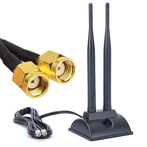 Antena-WiFi-SMA-24G-58G-Base-Magnetica-de-Doble-Frecuencia-5dBi-con-Cable-de-Extension-RP-SMA-Antena-Router-para-Tarjeta-y-Camara-WiFi-e-Inalambricas-PCI-Enrutador-Inalambrico-Bluetooth