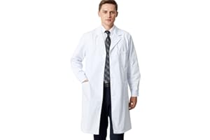 Lab Dental Coat Long Sleeve Scientist School Career Day Uniform with 3 Button Closure Adult Halloween Costumes