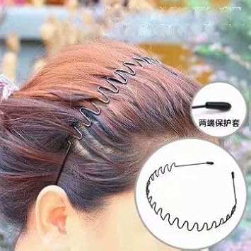 Amazon Co Jp シンプル ウェーブ 男女兼用 Black カチューシャ