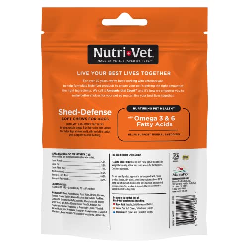 NutriVet Shed Defense Soft Chews for Dogs Supports Normal Shedding