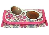 18 Inch Doll White Sunglasses & Case, 2 Pc. Set, Perfect for 18 Inch American Girl Dolls Clothes & More! by Sophia's, White Doll Glasses & Floral Print Eyeglass Case