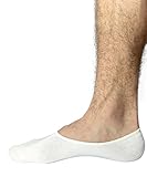 No Show Socks For Men 3pk Quality Cotton Lge Heel Grip Non Slip White, Medium