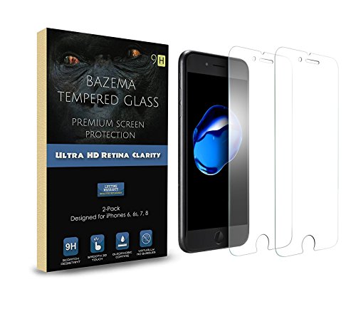 Screen Protector for iPhone Plus 2-Pack - 6 Plus, 6s Plus, 7 Plus, 8 Plus with HD Retina Transparency Strong 9H Tempered Glass and Cleartouch Technology Screen Cover
