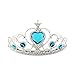 Kids Girl Queen Princess Cosplay Party Crown, Wand, Gloves Halloween Props Accessories Supplies, Light Blue