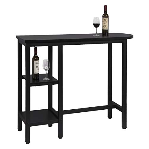 WOLTU BT31sz+BH130sz-2 1x Bartisch + 2X Barhocker Set Bistrotisch Stehtisch Esstisch Essgruppe, Metallgestell, MDF… – Bild 7