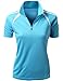 Coolon 2 Tone Collar Zipup Polo T-Shirt Blue L