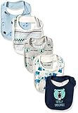 Rosie Pope Baby Bibs 5 Pack, Blue, One Size