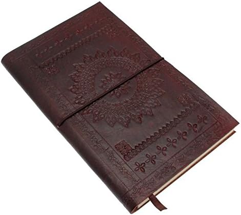 Real Vision Made Embossed Leather Journal Large Personal Journal Diary Notebook for Business Work School for everyday use for Men and Women with Vintage and Antique Look Gift 175 x 230mm