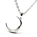 Linana Women's Silver Moon Pendant Necklace First Quarter + Gift Bag