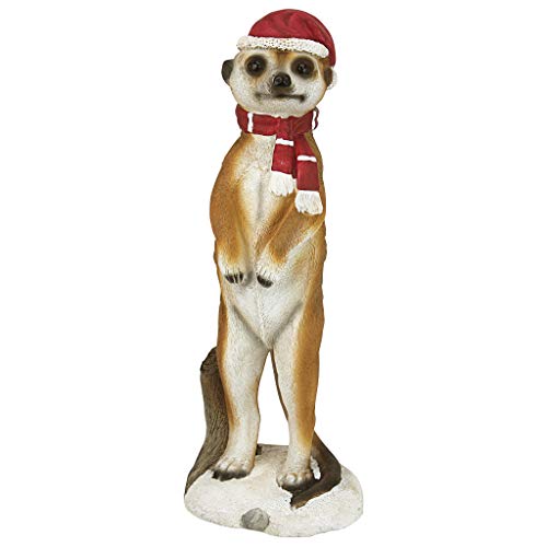 Design Toscano QL57961 Décorations de Noël - Joyeux Meerkat vacances Porche Statue Greeter Meerkat