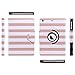 ULAK iPad Mini Case,iPad Mini 2 Case,iPad Mini 3 Case, 360 Degree Rotating Synthetic Leather Stand Case Smart Cover for Apple iPad Mini 1/2/3 with Auto Sleep/Wake Function (Rose Gold/White Stripes)