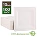 FOCUSLINE 100% Compostable Paper Plates 10 Inch, 100 Pack Heavy Duty Disposable Square Dinner Plates, Biodegradable, Eco-Friendly, Made of Natural Sugarcane Fibers