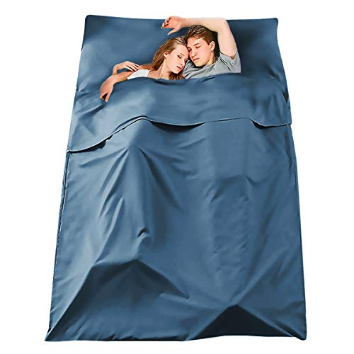VeMee Sleeping Bag Liner Travel Camping Sheet Lightweight Breathable Cotton Sleeping Sack Ultralight Compact Sleep Sheet Carry Bag for Picnic,Hiking