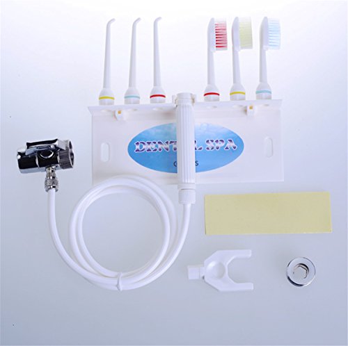 Angelwill Oral Irrigator Dental SPA Water Jet Flosser Teeth Flossing Toothbrush Sets Tooth Cleaning Set for Faucet Water Tap