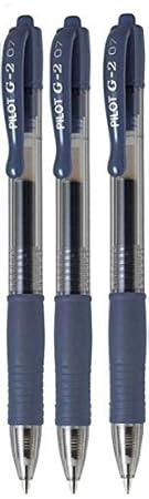 Pilot G2 07, fein, Schwarz, Blau, mit Gel Ink Pen Tintenroller, 0,7 mm Spitze, 0,39 mm Strichbreite, nachfüllbar BL-G2-7 (3 S