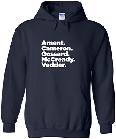 Mad Over Shirts Ament Cameron Gossard McCready Vedder Men's XX-Large N Blue Hoodie