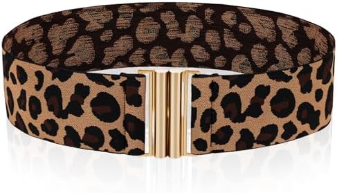 Cinch Belt Women One Size Brown Leopard Gold Clasp Wide Leopard Print Cowhide Belt With Detachable Gold Chain Buckle  main image 3