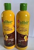 Alba Botanica Drink It Up Coconut Milk, Hawaiian Duo Set Shampoo and Conditioner, 12 Ounce Bottle Each
