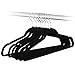 World Pride Thin Non-Slip Velvet Clothes Hanger, Pack of 100, Black