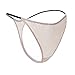 SilRiver -- Womens Silk Spandex G-String Thong Panty, Sexy T-Back Underwear with Soft Satin(Large,Moon White)