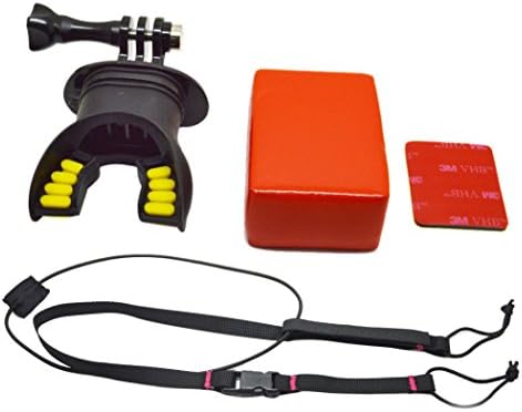 Mouth Mount Bite for GoPro Yi SJCAM Action and Sports Cameras with Floaty + Neck Lanyard