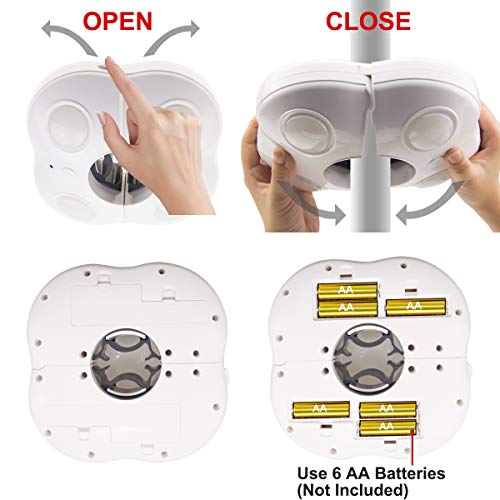 HONWELL Patio Umbrella Lights Battery Operated Outdoor Cordless LED Umbrella Light Remote Control Tent Light, 16 Color Changing Umbrella Pole Light for Camping Tents (White)-1Pack