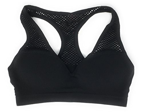 Victorias secret pink sports bra padded yoga large black cutout