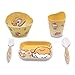 Finex Set of 5 - Yellow & White Gudetama Meal Set - Cup, Spoon, Bowl Kids Dinner Meal Dishes Feeding set for toddlers Microwave Dishwasher safe