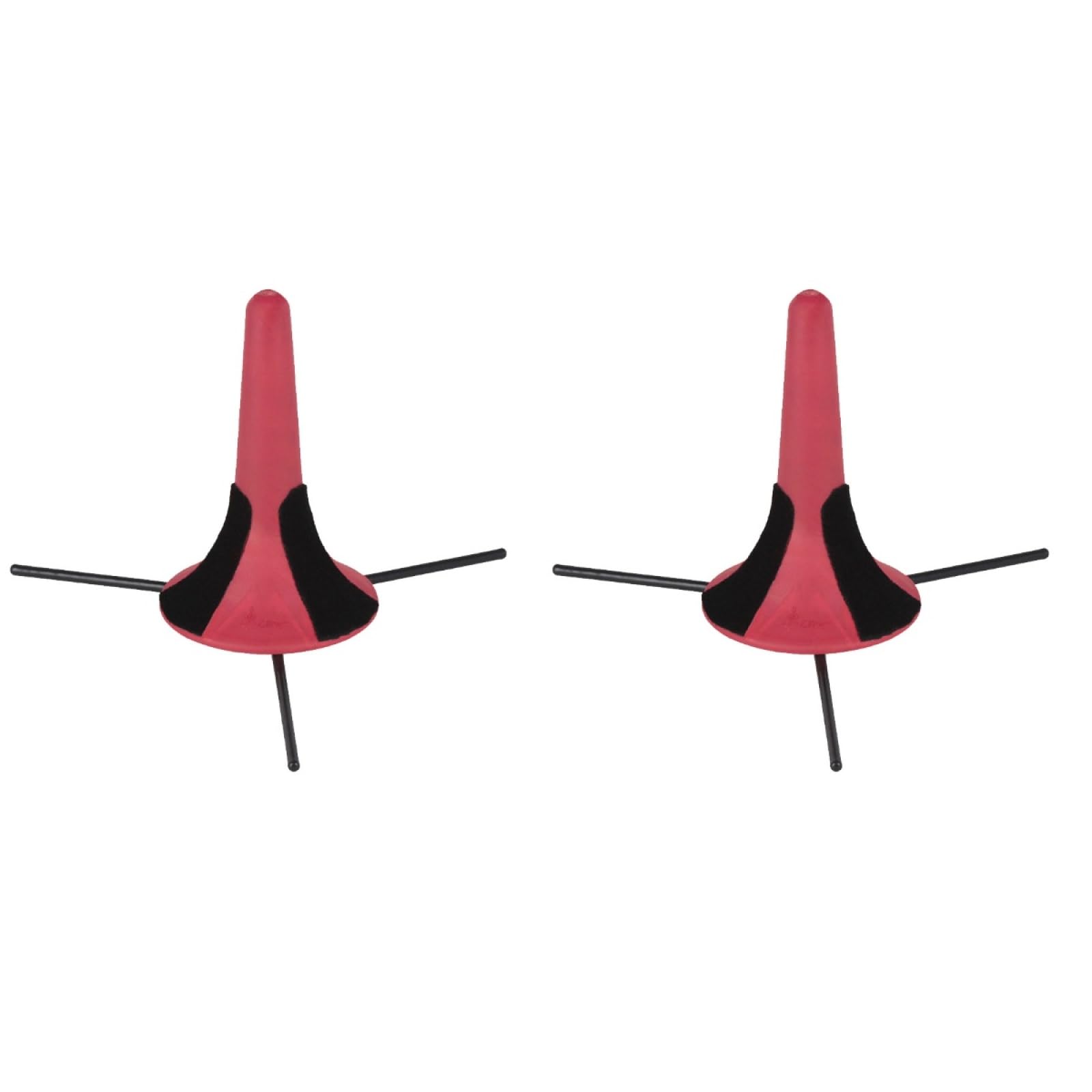 2Pcs Trumpet Stand Holder with Foldable Metal Tripod - Portable, Sturdy, and Versatile for Wind Instruments (Red)
