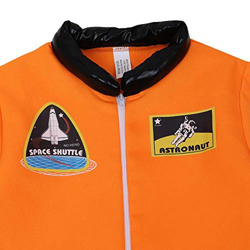 frawirshau Astronaut Costume for Kids Theme Party Role Play Space Suit Dress up Pretend Halloween Costume Orange 2XL