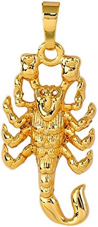 YYA Jewelry Scorpion Necklace 18K Gold Plated Unique Scorpion Punk Style Necklace for Men
