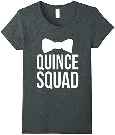 Womens Quince Squad T-Shirt Bowtie 15th Birthday Matching Party Fun XL Dark Heather
