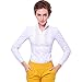 Y&Z Women Career OL Blouse Double Collar Pleated Bodysuit Shirt Slim Fit YZ07