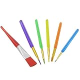 TBC Paint Brush Set,6 Pieces Different Size Assorted Colors Nylon Hair Paint Brushes for Watercolor,Acrylic and Gouache
