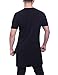 HEQU Men's Cotton Side Split Hipster Hip Hop Short Sleeve Long T Shirt Black L