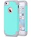 iPhone SE Case, iPhone 5S Case, iPhone 5 Case,Alkax Dual Layer Armor Heavy Duty Rugged Slim Shockproof Protection Series Protective Cover Bumper for Apple iPhone SE +Stylus (Teal/Grey)