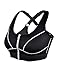 Hilor Women's Front Zip Color Block Pro Sports Running Bra
