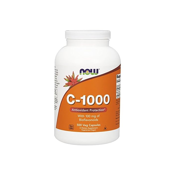 NOW Supplements, Vitamin C-1,000 with 100 mg of Bioflavonoids, Antioxidant Protection*, 500 Veg Capsules