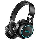 Picun Wireless Bluetooth Headphones LED Foldable Headsets Support 7 Colors Lights 20h Playtime TF Card Over Ear Hi-Fi Stereo Bluetooth Headset Built in Mic Phone Tablet Laptop Mp3/4 (Black)